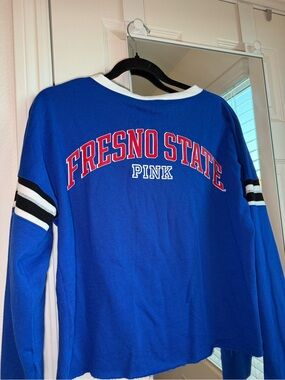 PINK Victoria’s Secret Fresno State Collegiate Collection Lace-Up Pullover